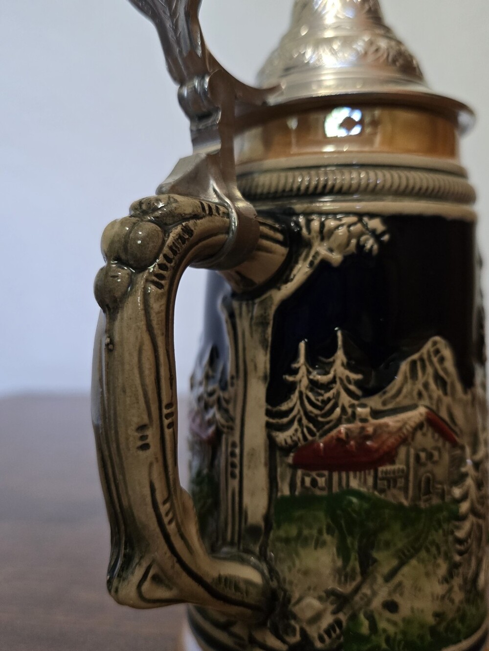Vintage Gerz West Germany Lidded Beer Stein - Oberammergau Scene - Picture 7 of 14